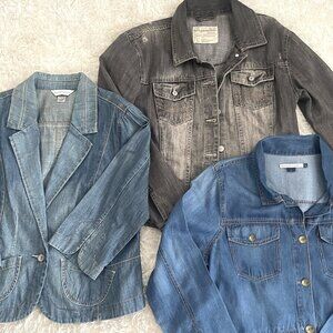 Three Denim Size Large Women's Jackets - SZ L